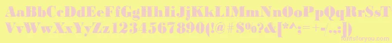 Bodonistars3Regular Font – Pink Fonts on Yellow Background