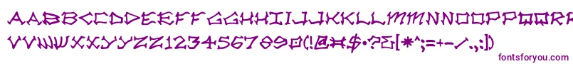 Rad-Schriftart – Violette Schriften auf weißem Hintergrund