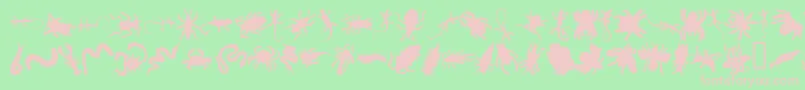 Anncrawl-Schriftart – Rosa Schriften auf grünem Hintergrund