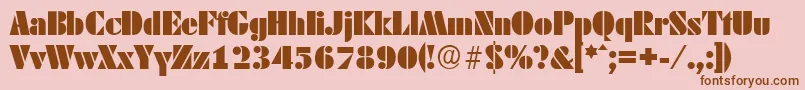 DekoblackserialRegular Font – Brown Fonts on Pink Background