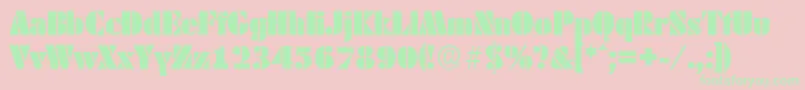 DekoblackserialRegular Font – Green Fonts on Pink Background