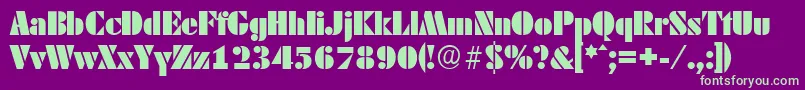 DekoblackserialRegular Font – Green Fonts on Purple Background