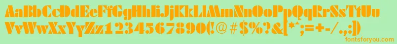 DekoblackserialRegular Font – Orange Fonts on Green Background