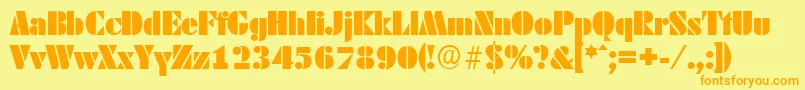 DekoblackserialRegular Font – Orange Fonts on Yellow Background