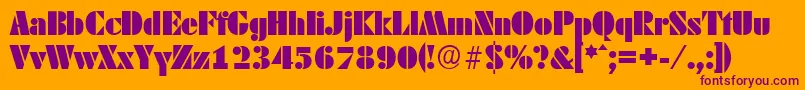 DekoblackserialRegular Font – Purple Fonts on Orange Background