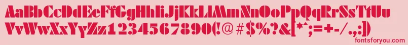 DekoblackserialRegular Font – Red Fonts on Pink Background