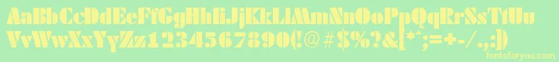 DekoblackserialRegular Font – Yellow Fonts on Green Background