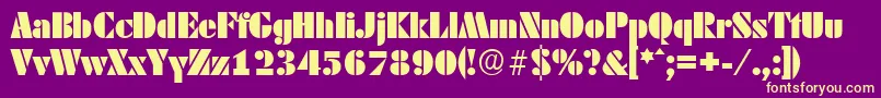 DekoblackserialRegular Font – Yellow Fonts on Purple Background