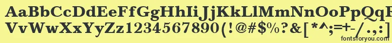BaskervilleA.ZPsBold-fontti – mustat fontit keltaisella taustalla
