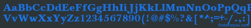 Шрифт BaskervilleA.ZPsBold – синие шрифты на чёрном фоне