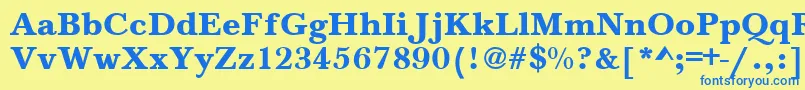 Шрифт BaskervilleA.ZPsBold – синие шрифты на жёлтом фоне