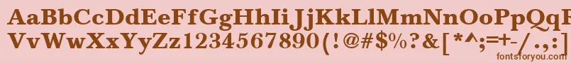 Шрифт BaskervilleA.ZPsBold – коричневые шрифты на розовом фоне