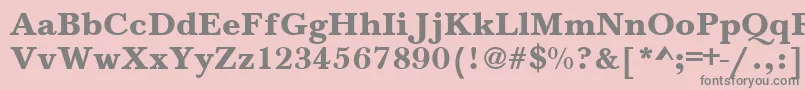 BaskervilleA.ZPsBold-fontti – harmaat kirjasimet vaaleanpunaisella taustalla