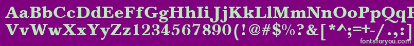 BaskervilleA.ZPsBold Font – Green Fonts on Purple Background