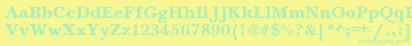 BaskervilleA.ZPsBold Font – Green Fonts on Yellow Background