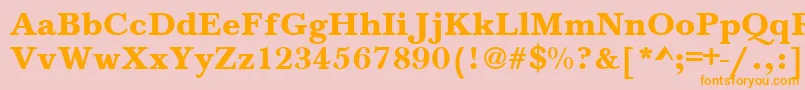 BaskervilleA.ZPsBold Font – Orange Fonts on Pink Background
