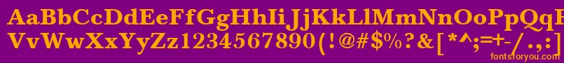 BaskervilleA.ZPsBold Font – Orange Fonts on Purple Background