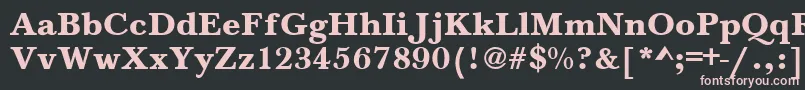 Шрифт BaskervilleA.ZPsBold – розовые шрифты на чёрном фоне