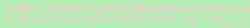 BaskervilleA.ZPsBold-fontti – vaaleanpunaiset fontit vihreällä taustalla