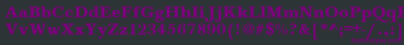 BaskervilleA.ZPsBold-fontti – violetit fontit mustalla taustalla