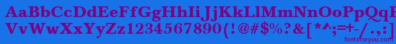 BaskervilleA.ZPsBold Font – Purple Fonts on Blue Background