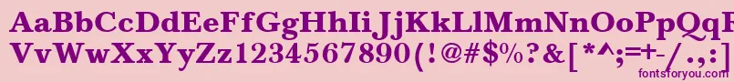 BaskervilleA.ZPsBold-Schriftart – Violette Schriften auf rosa Hintergrund
