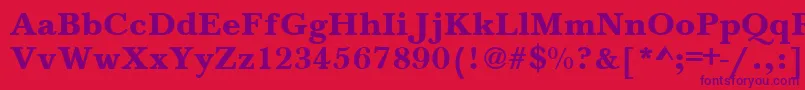 BaskervilleA.ZPsBold-Schriftart – Violette Schriften auf rotem Hintergrund