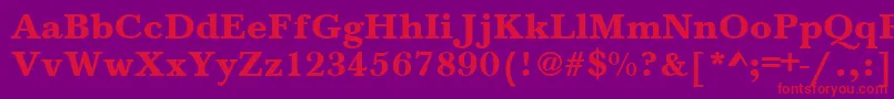 フォントBaskervilleA.ZPsBold – 紫の背景に赤い文字