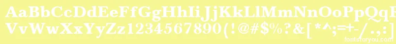 Шрифт BaskervilleA.ZPsBold – белые шрифты на жёлтом фоне