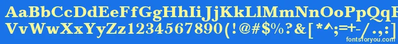 BaskervilleA.ZPsBold Font – Yellow Fonts on Blue Background