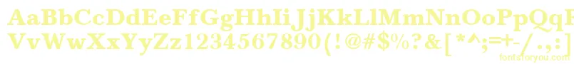 BaskervilleA.ZPsBold-Schriftart – Gelbe Schriften auf weißem Hintergrund
