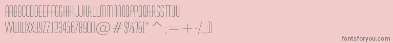 フォントHuxleeVertical – ピンクの背景に灰色の文字