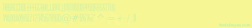 Czcionka HuxleeVertical – zielone czcionki na żółtym tle