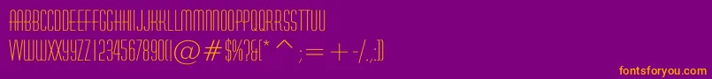 HuxleeVertical-Schriftart – Orangefarbene Schriften auf violettem Hintergrund