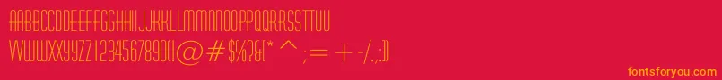 フォントHuxleeVertical – 赤い背景にオレンジの文字