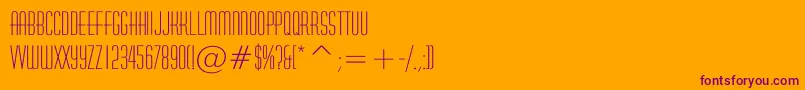 HuxleeVertical Font – Purple Fonts on Orange Background