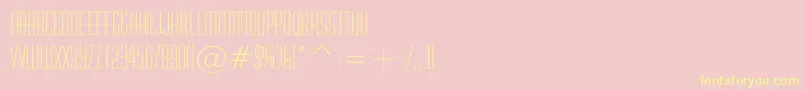 HuxleeVertical-Schriftart – Gelbe Schriften auf rosa Hintergrund