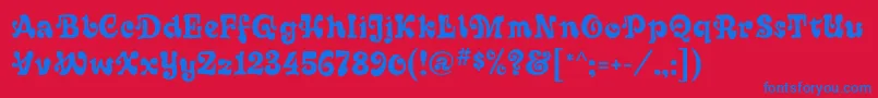 Sixties Font – Blue Fonts on Red Background