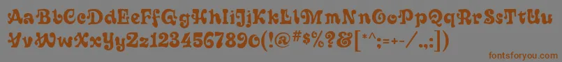 Sixties Font – Brown Fonts on Gray Background
