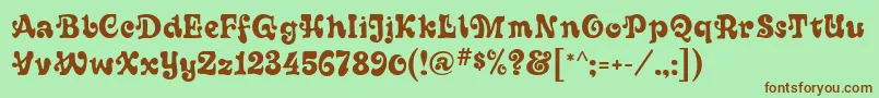 Sixties Font – Brown Fonts on Green Background