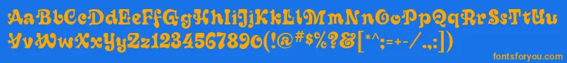 Sixties Font – Orange Fonts on Blue Background