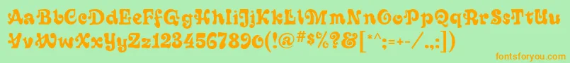 Sixties Font – Orange Fonts on Green Background