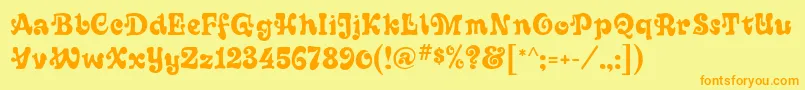 Sixties Font – Orange Fonts on Yellow Background