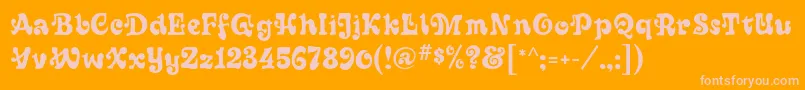 Sixties Font – Pink Fonts on Orange Background