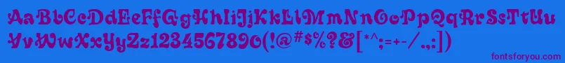 Sixties Font – Purple Fonts on Blue Background