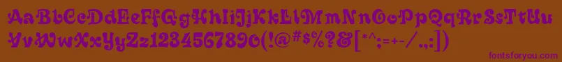 Sixties Font – Purple Fonts on Brown Background