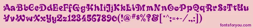 Sixties Font – Purple Fonts on Pink Background