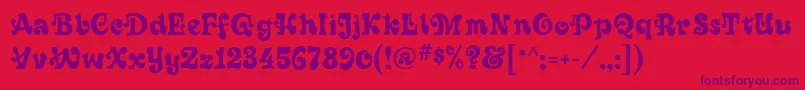 Sixties Font – Purple Fonts on Red Background