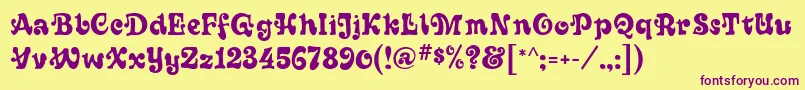 Sixties Font – Purple Fonts on Yellow Background
