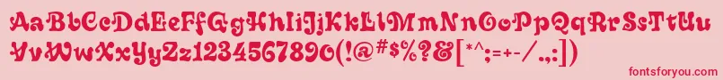 Sixties Font – Red Fonts on Pink Background